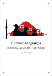 Cover of Nagy's Book titled Heritage Languages: Extending variationist approaches