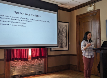 Connie Ting presents her work at the Phonetics Conference hosted at McGill.