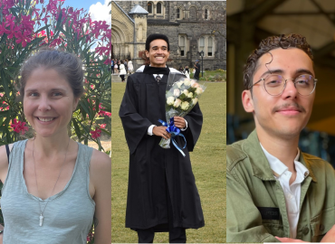 Lucy, Zaid, and Benjamin: recipients of undergraduate awards